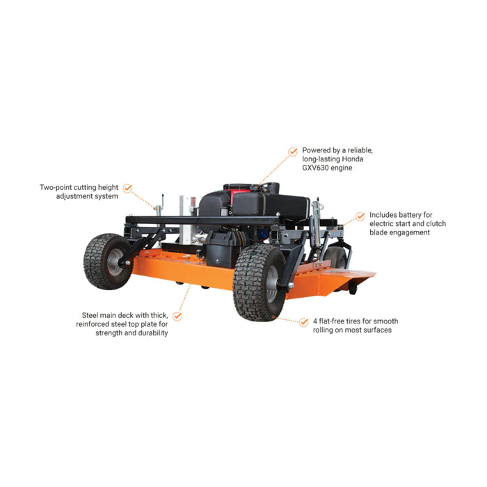 BravePro 60" Pull-Behind Finish Cut Mower with Honda GXV630
