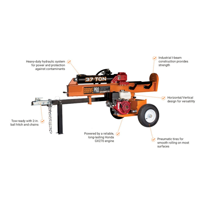 Brave 37-Ton Log Splitter with Honda GX270