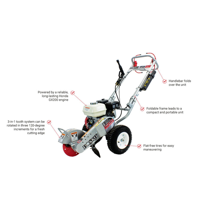 Dosko 6HP Mini Stump Grinder – Honda GX200 Walk-Behind