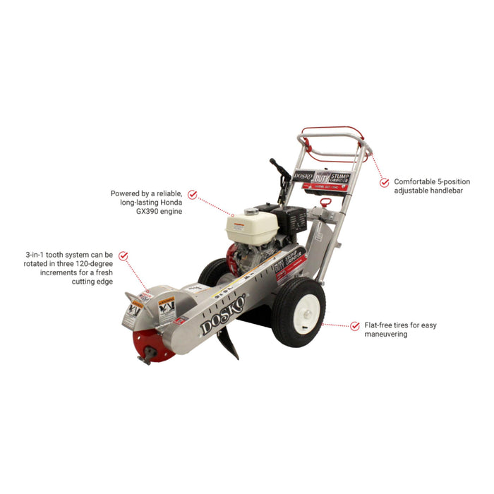 Dosko Stump Grinder - Honda GX390 13HP Walk- Behind