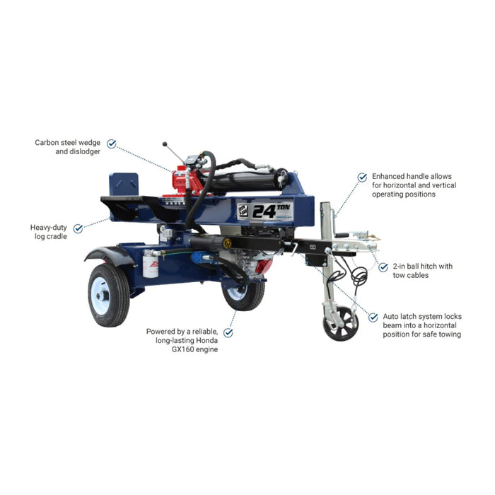 Iron & Oak 24-Ton Log Splitter with Honda GX160