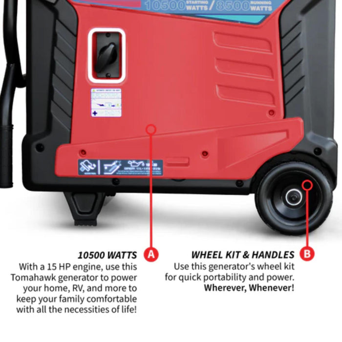 Tomahawk 10,500W Gas Inverter Generator – Quiet, Portable & Electric Start
