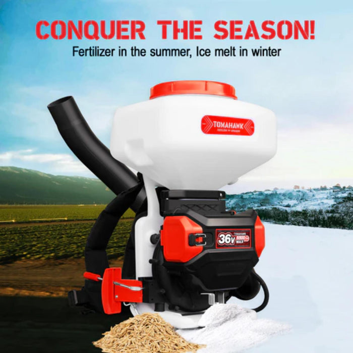 Tomahawk 5 Gal Battery-Powered Spreader for Seed, Fertilizer & Salt