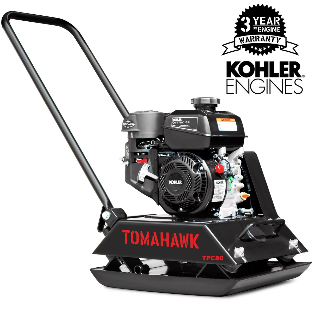 Tomahawk Vibratory Plate Compactor w/ Kohler for Soil & Gravel ...