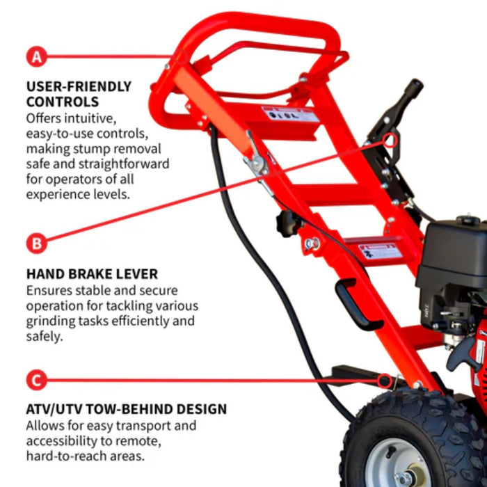 Tomahawk 13HP Honda GX390 Stump Grinder with 12" Blades